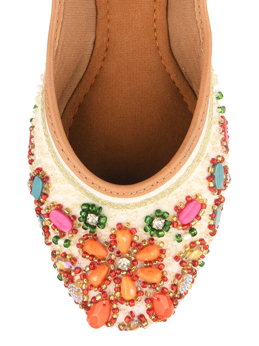 DESI COLOUR Women White Ethnic Punjabi Jutti