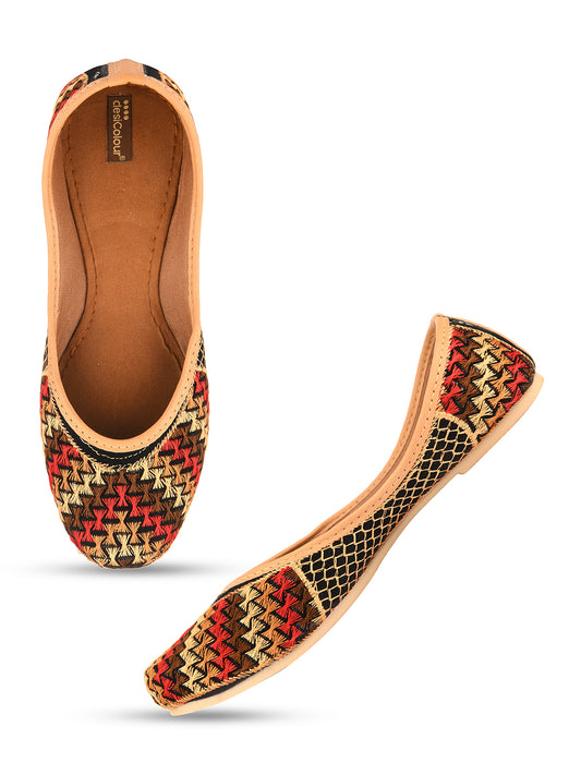 DESI COLOUR Women Black Ethnic Punjabi Jutti
