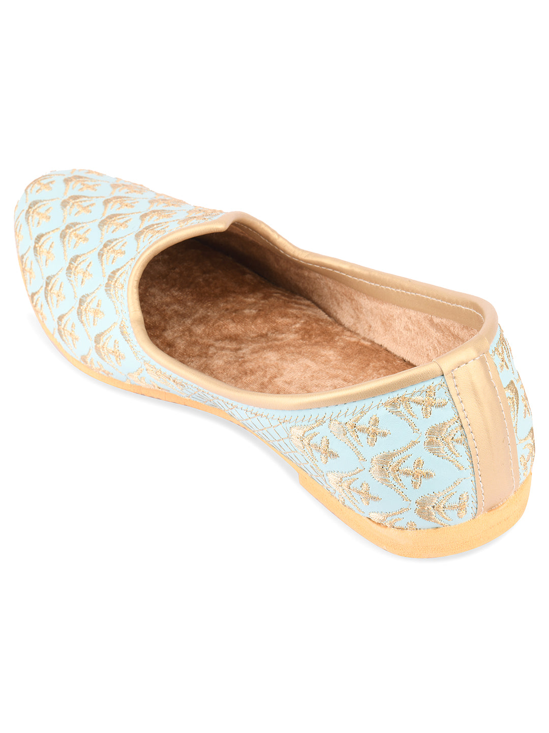 DESI COLOUR Mens Gold Ethnic Footwear/Punjabi Jutti