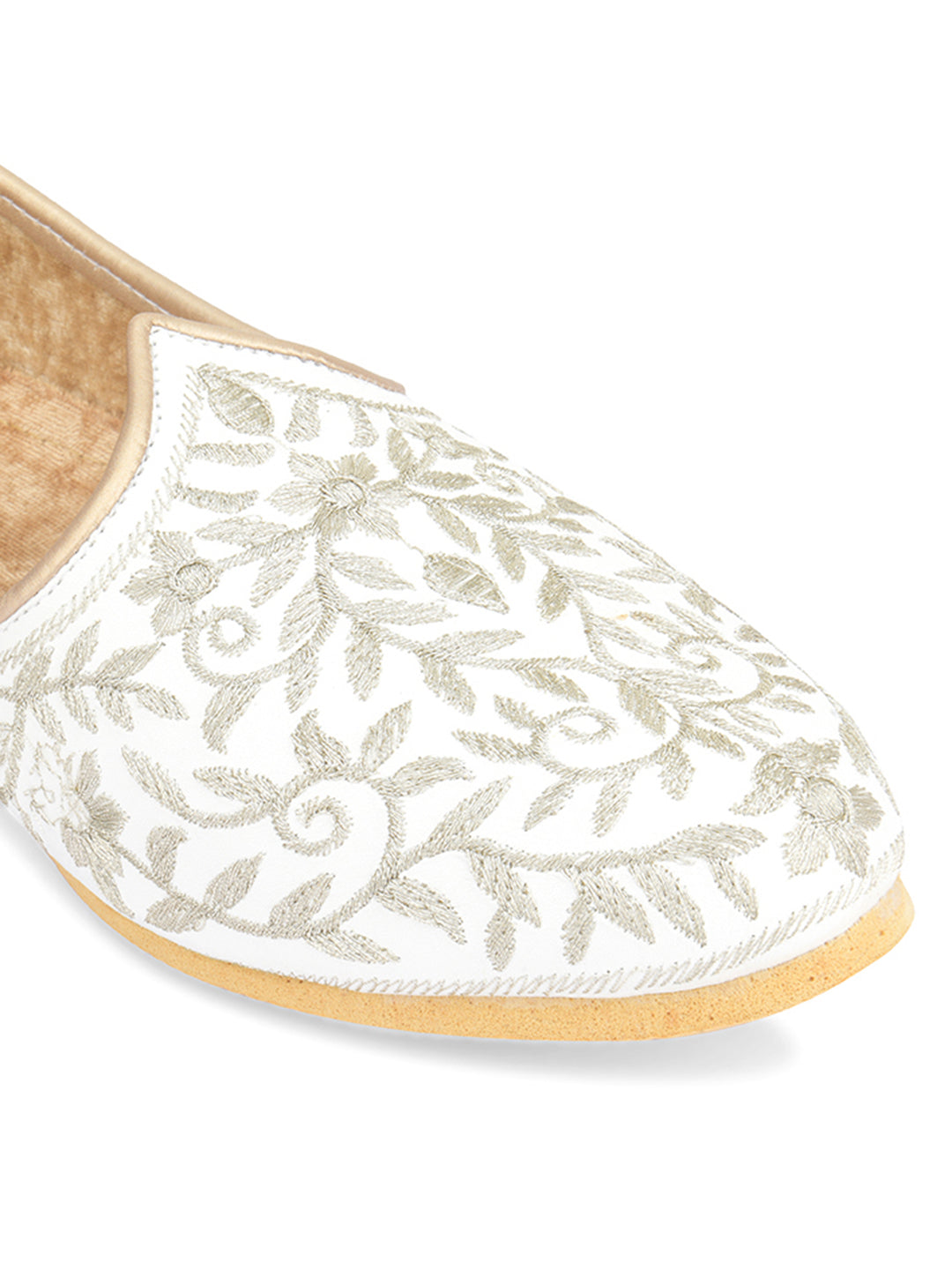 DESI COLOUR Mens Gold Ethnic Footwear/Punjabi Jutti