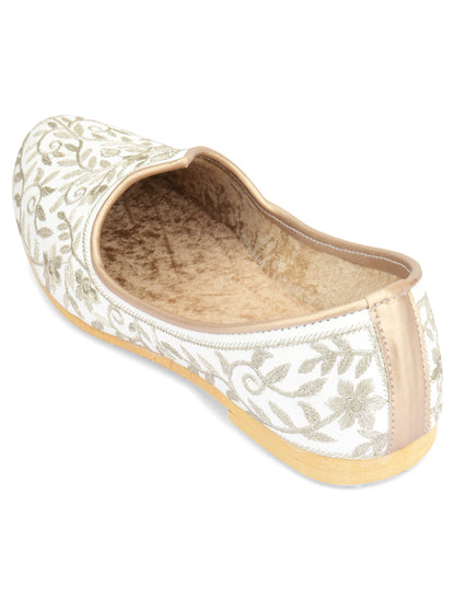 DESI COLOUR Mens Gold Ethnic Footwear/Punjabi Jutti
