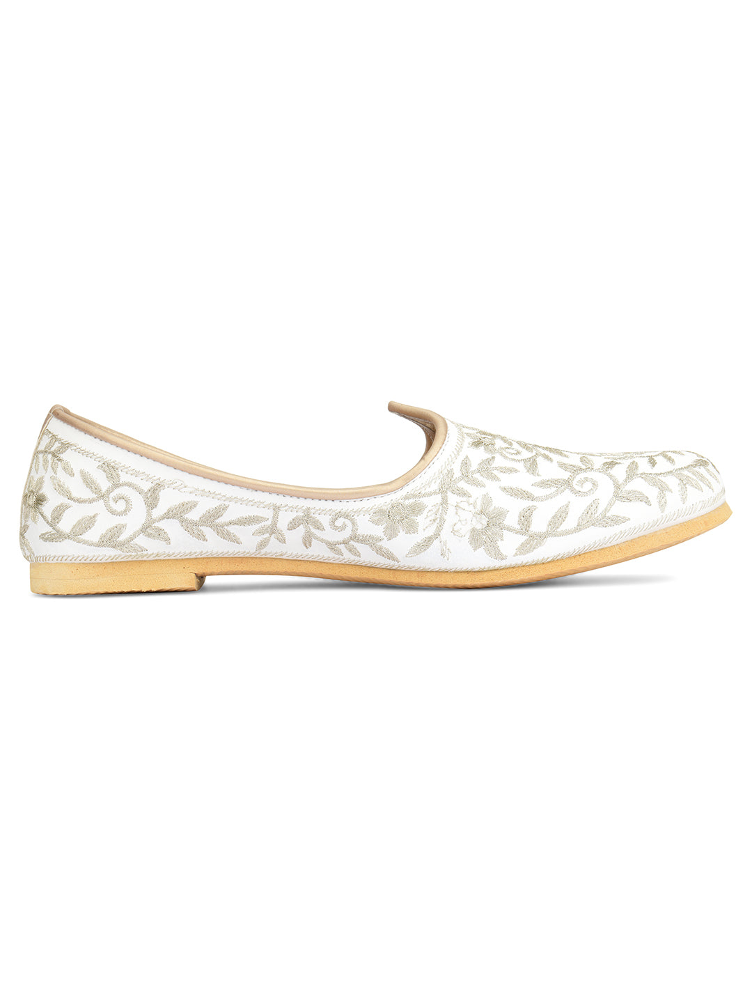 DESI COLOUR Mens Gold Ethnic Footwear/Punjabi Jutti
