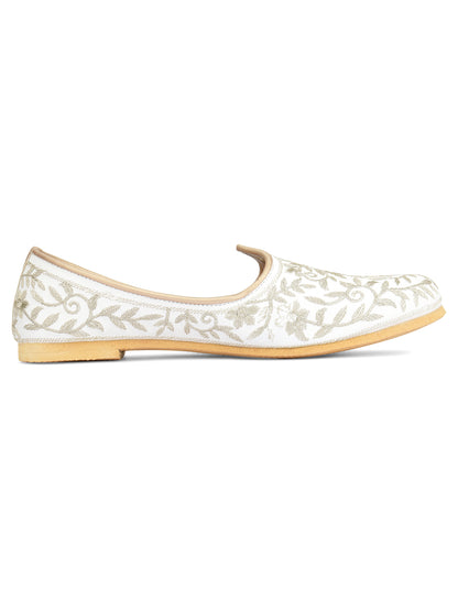 DESI COLOUR Mens Gold Ethnic Footwear/Punjabi Jutti