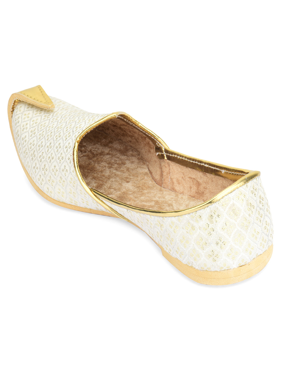 DESI COLOUR Mens Gold Ethnic Footwear/Punjabi Jutti