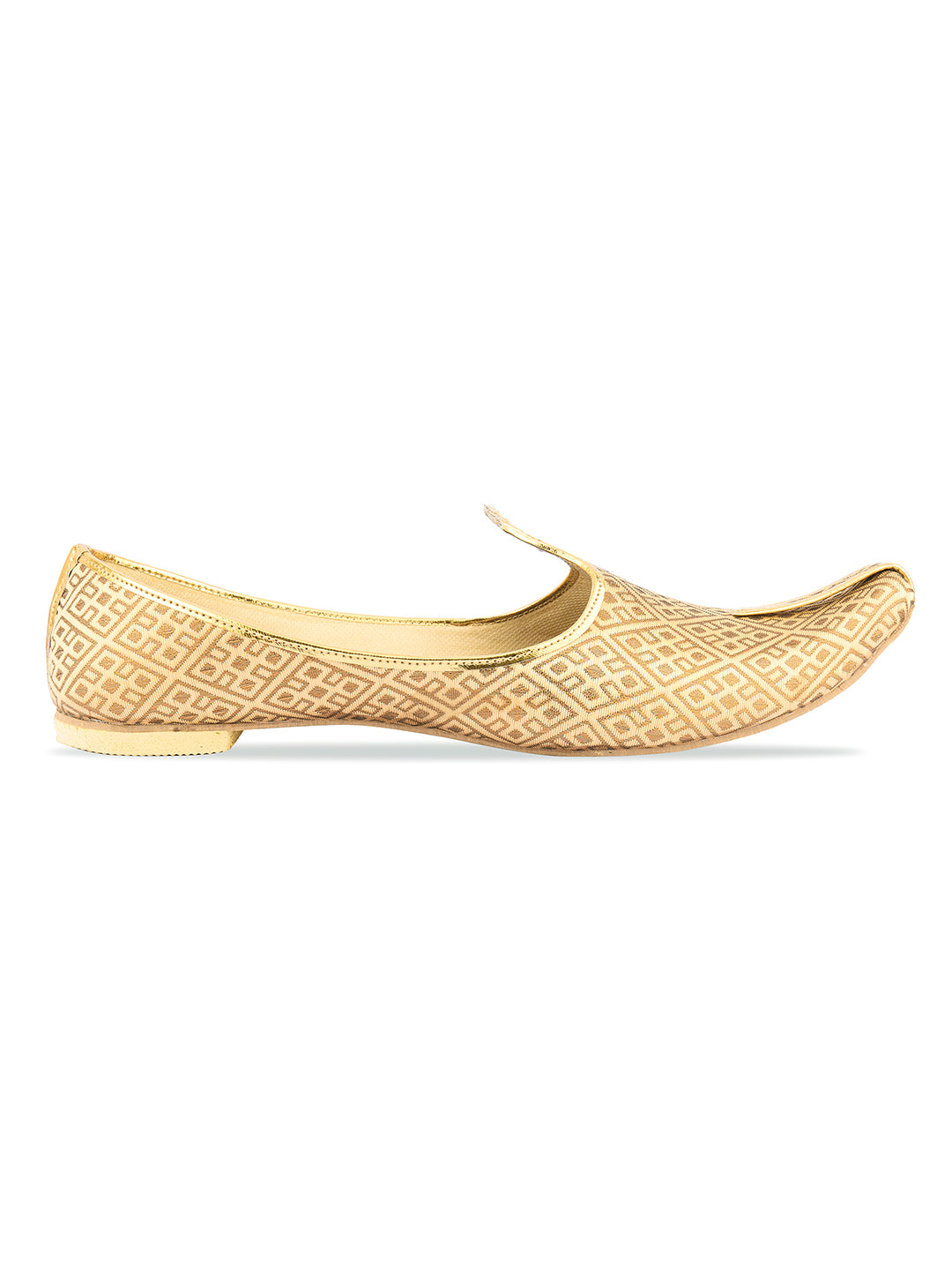 DESI COLOUR Mens Gold Ethnic Footwear/Punjabi Jutti