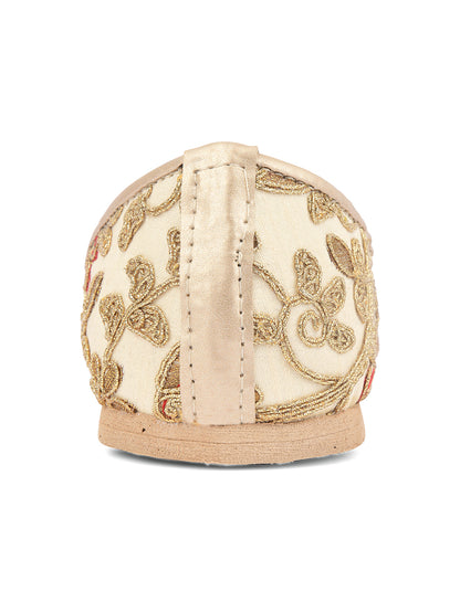 DESI COLOUR Mens Gold Ethnic Footwear/Punjabi Jutti