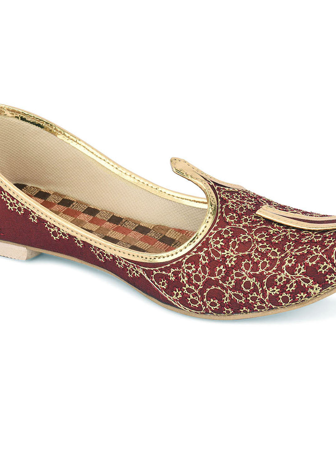 DESI COLOUR Mens Gold Ethnic Footwear/Punjabi Jutti