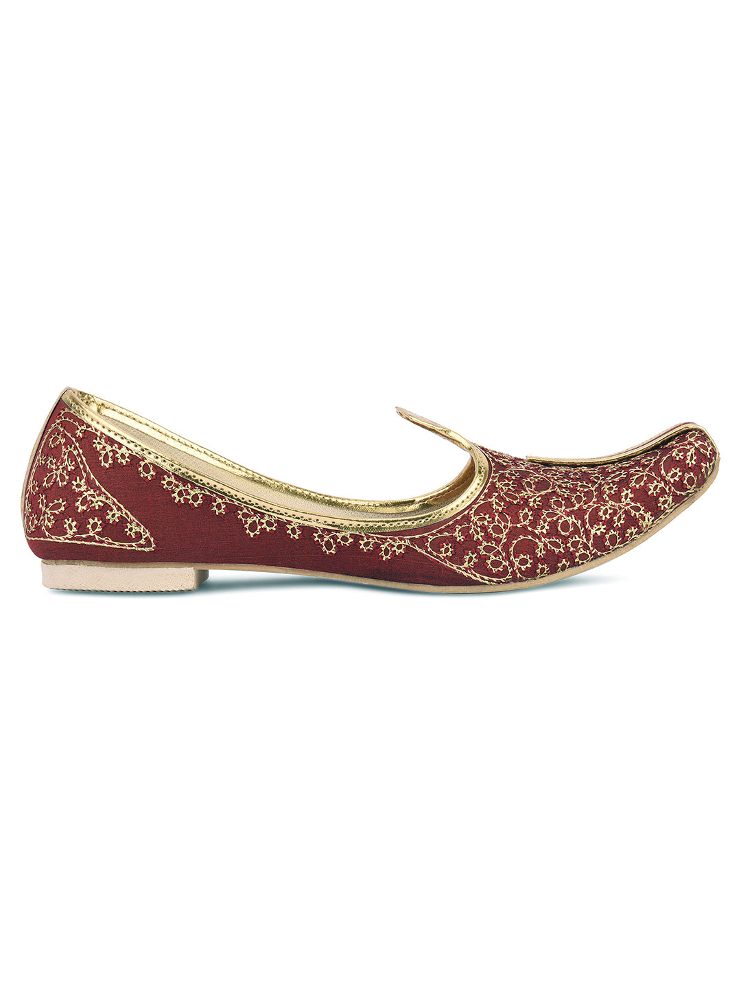 DESI COLOUR Mens Gold Ethnic Footwear/Punjabi Jutti