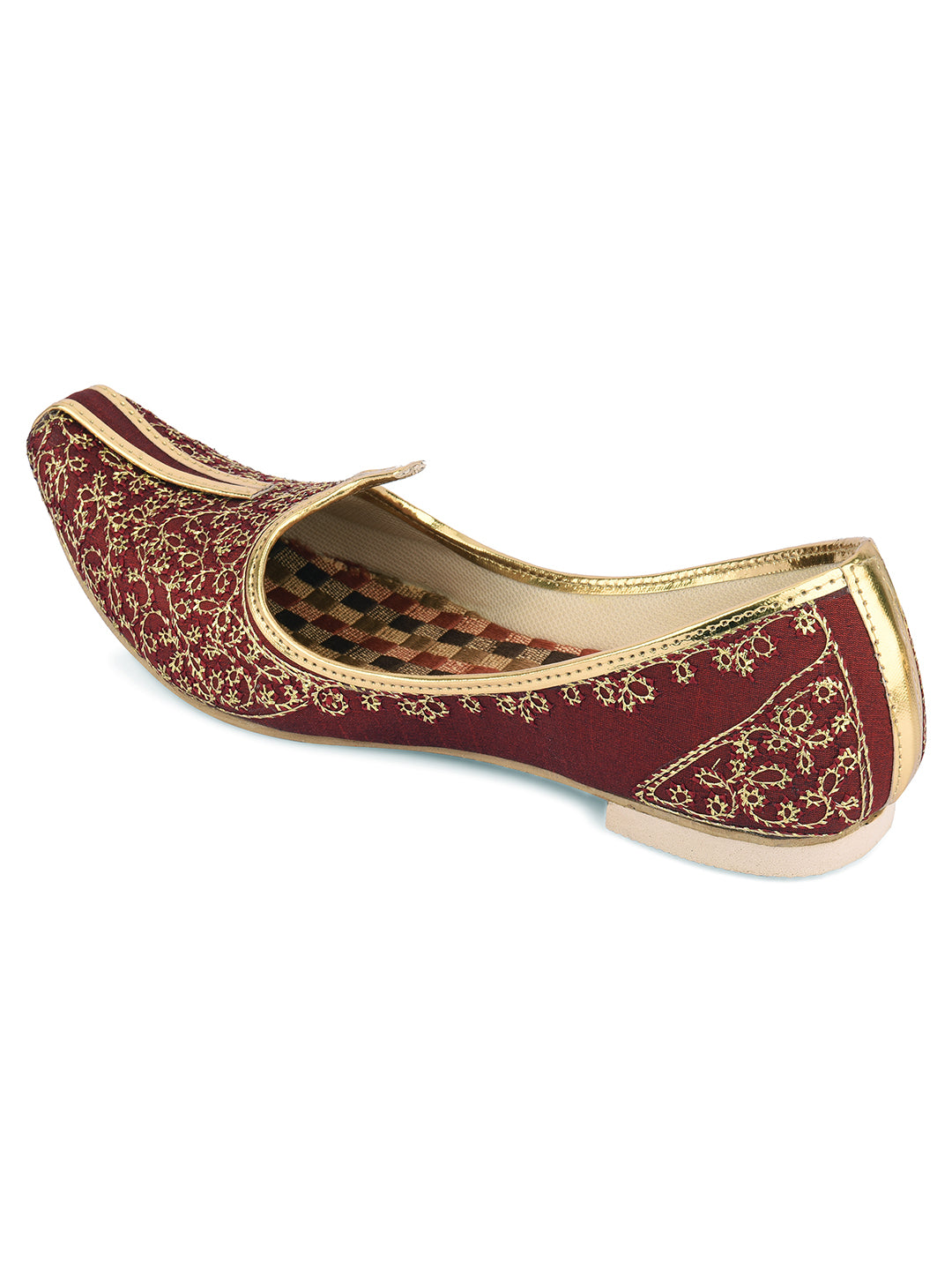 DESI COLOUR Mens Gold Ethnic Footwear/Punjabi Jutti