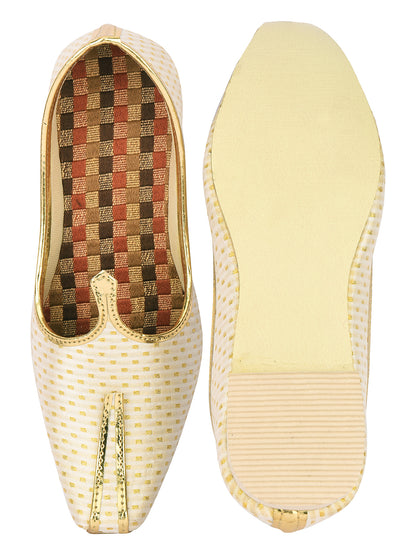 DESI COLOUR Mens Gold Ethnic Footwear/Punjabi Jutti