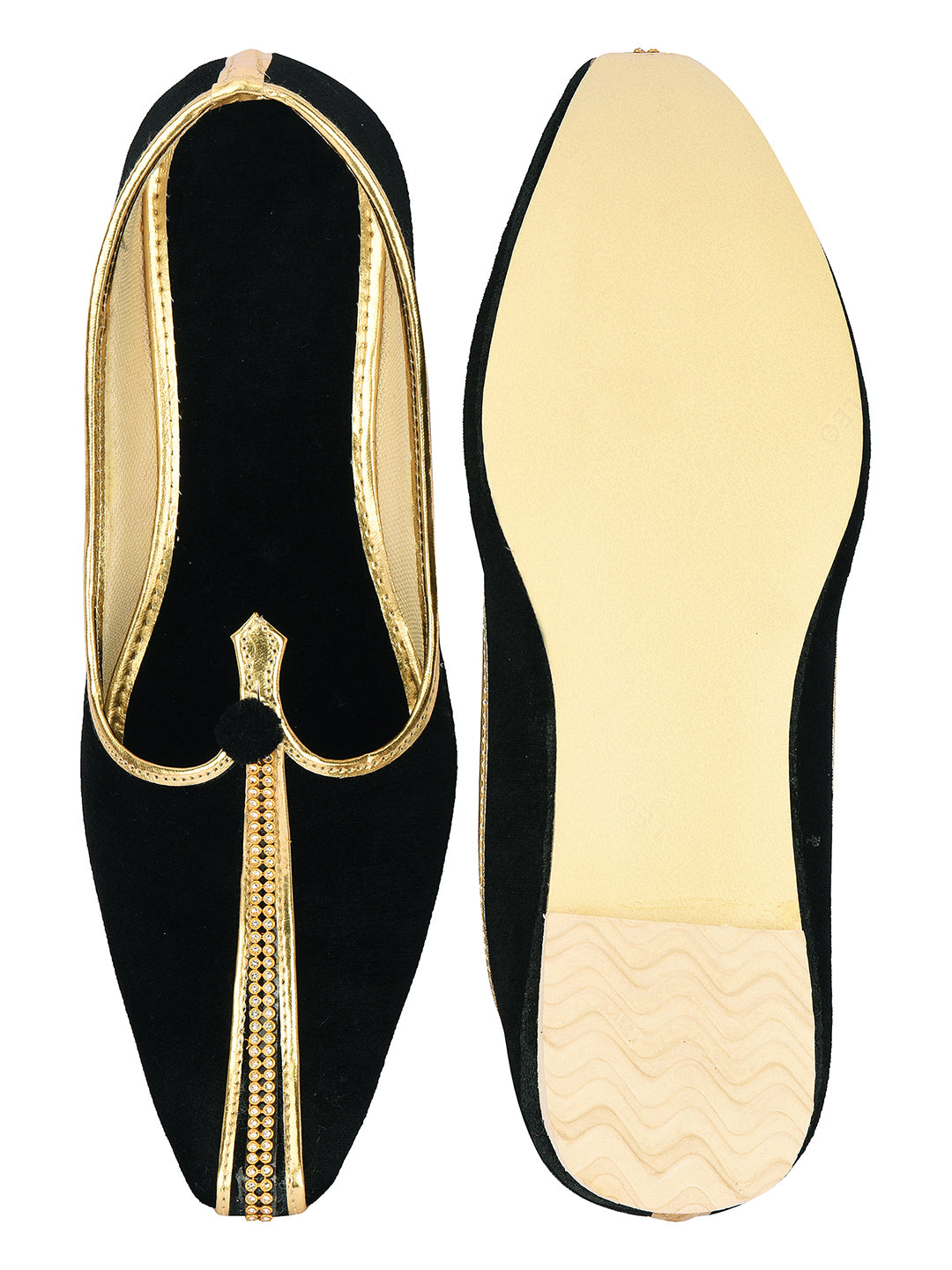DESI COLOUR Mens Gold Ethnic Footwear/Punjabi Jutti