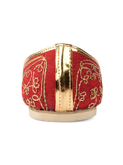 DESI COLOUR Mens Maroon Ethnic Footwear/Punjabi Jutti