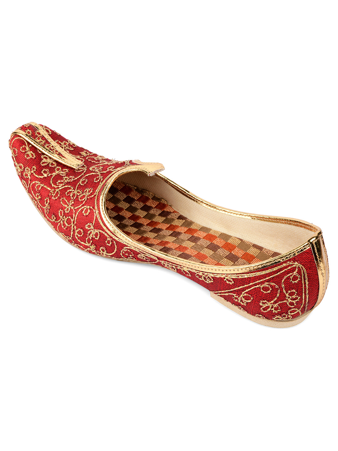 DESI COLOUR Mens Maroon Ethnic Footwear/Punjabi Jutti