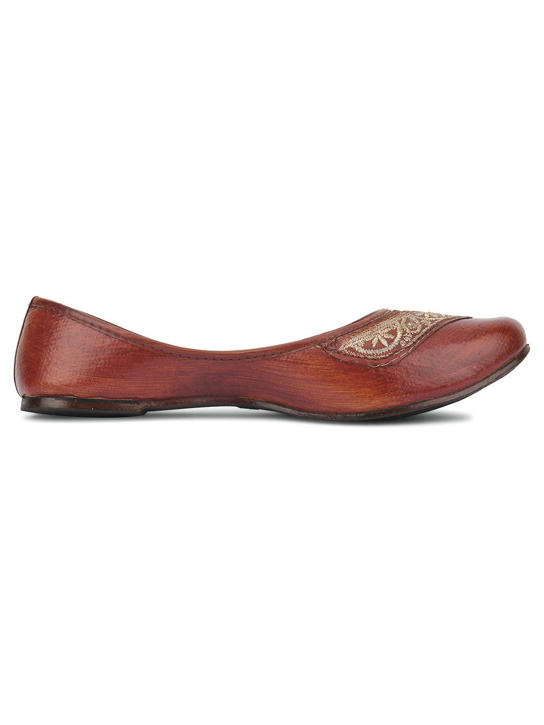 DESI COLOUR Women Brown Ethnic Punjabi Jutti