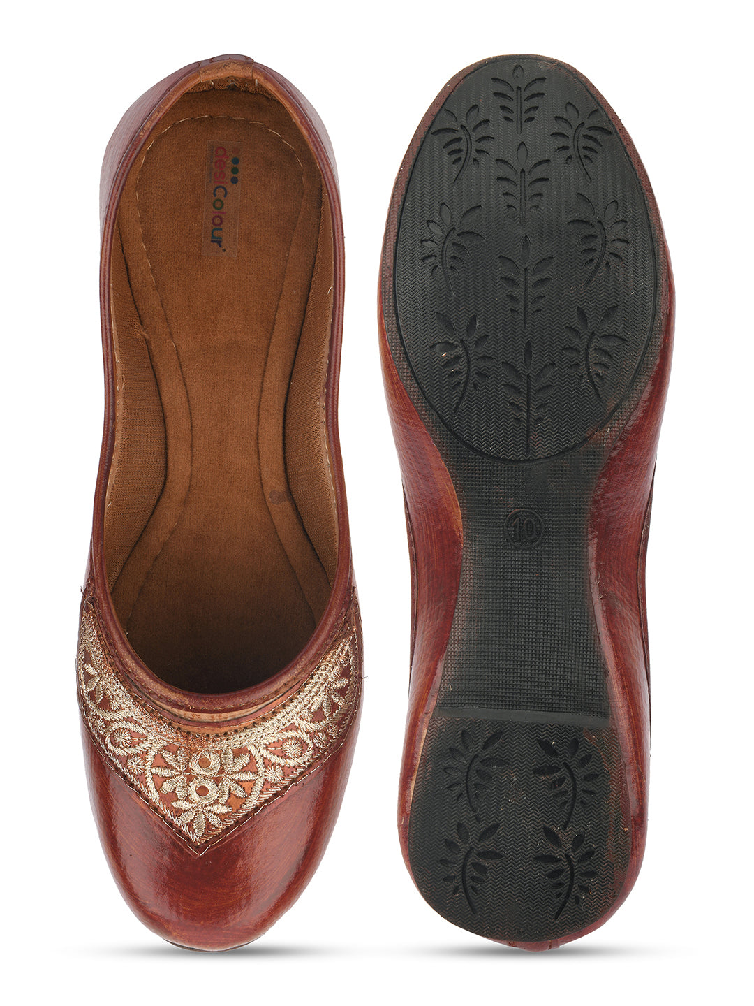 DESI COLOUR Women Brown Ethnic Punjabi Jutti