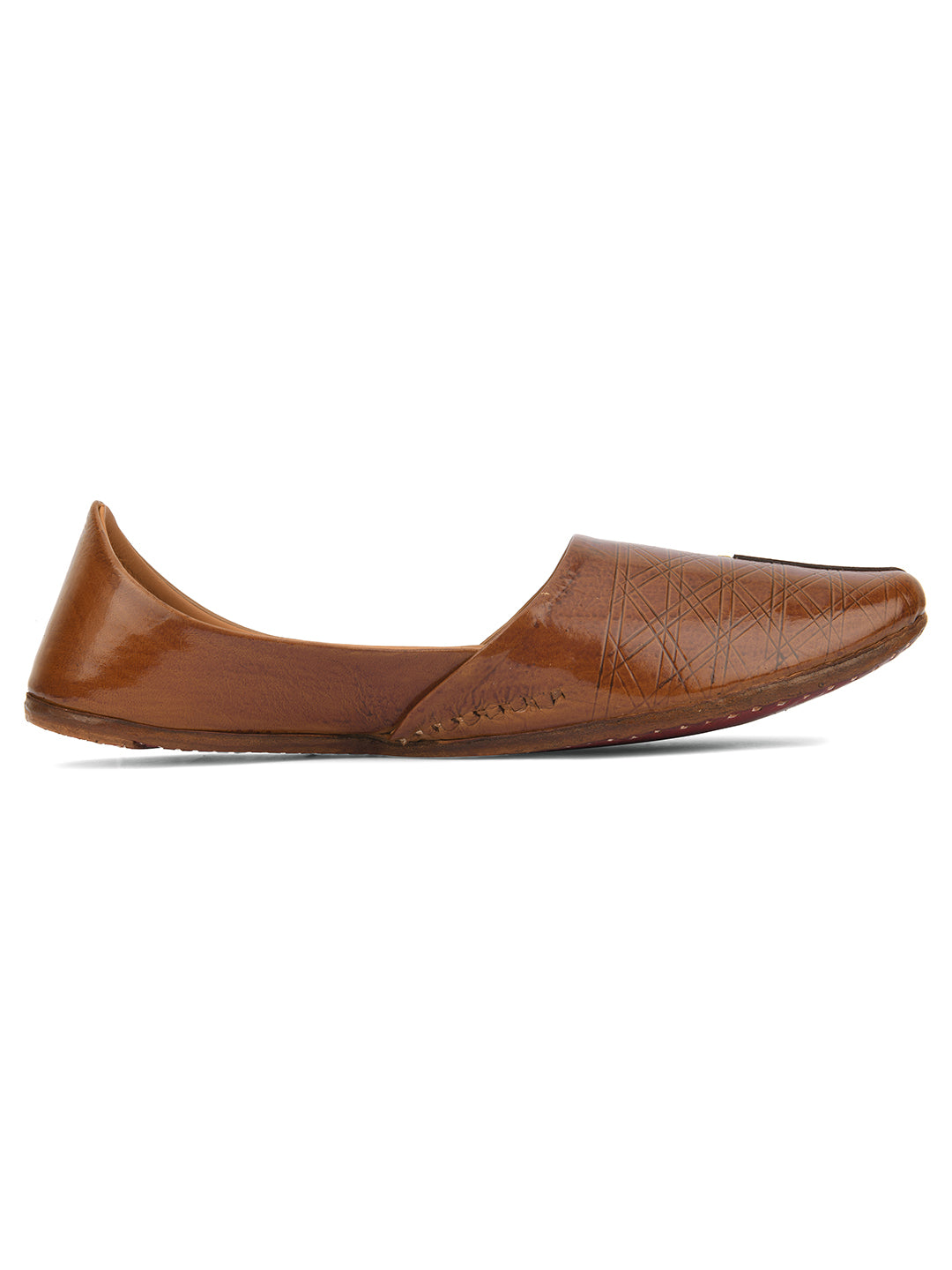 DESI COLOUR Mens Gold Ethnic Footwear/Punjabi Jutti