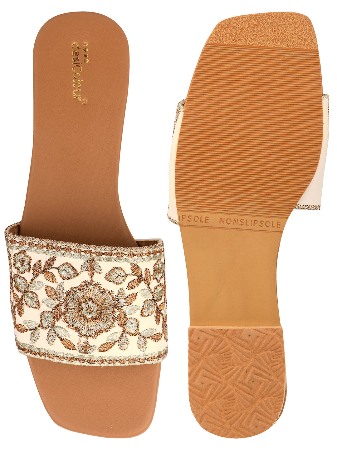 DESI COLOUR Women Beige Ethnic Punjabi Jutti