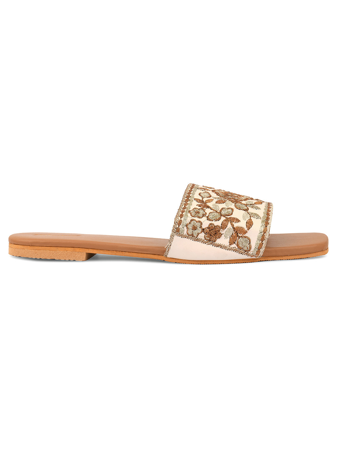 DESI COLOUR Women Beige Ethnic Punjabi Jutti