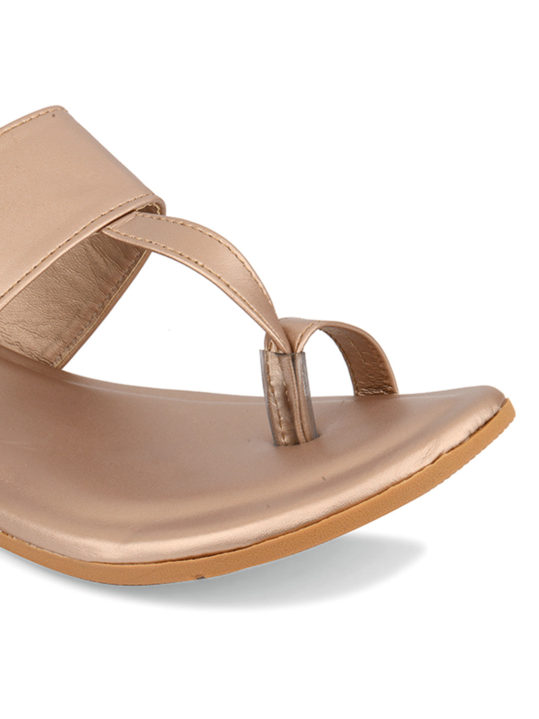 DESI COLOUR Women Rose Gold Ethnic Punjabi Jutti