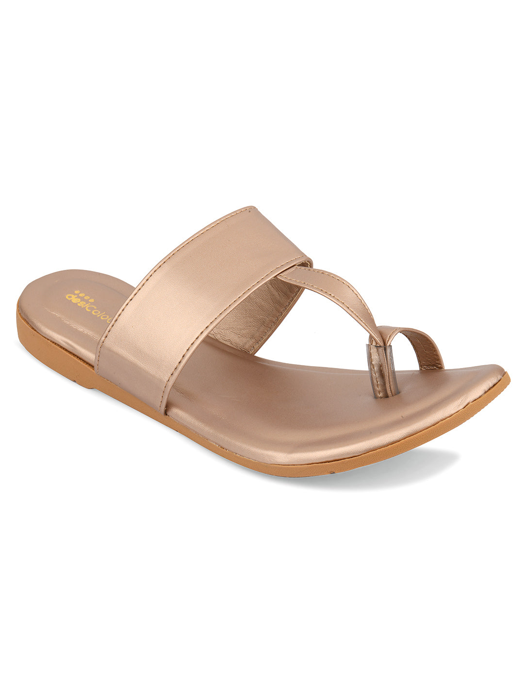 DESI COLOUR Women Rose Gold Ethnic Punjabi Jutti