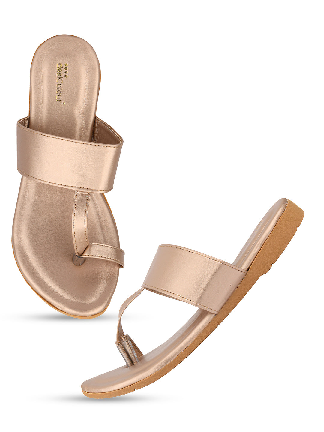 DESI COLOUR Women Rose Gold Ethnic Punjabi Jutti