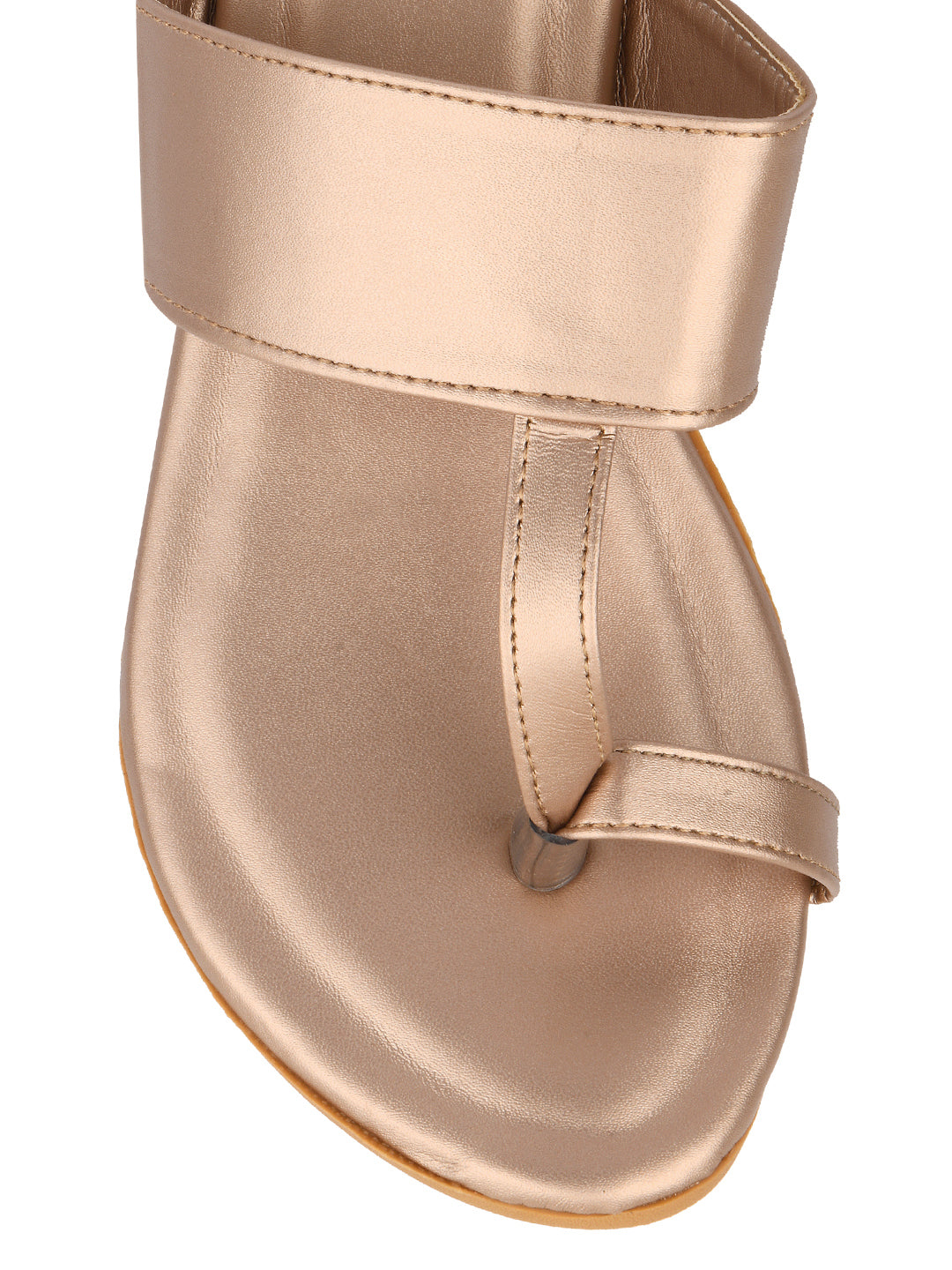 DESI COLOUR Women Rose Gold Ethnic Punjabi Jutti