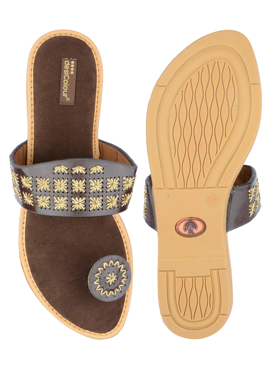 DESI COLOUR Women Brown Ethnic Punjabi Jutti