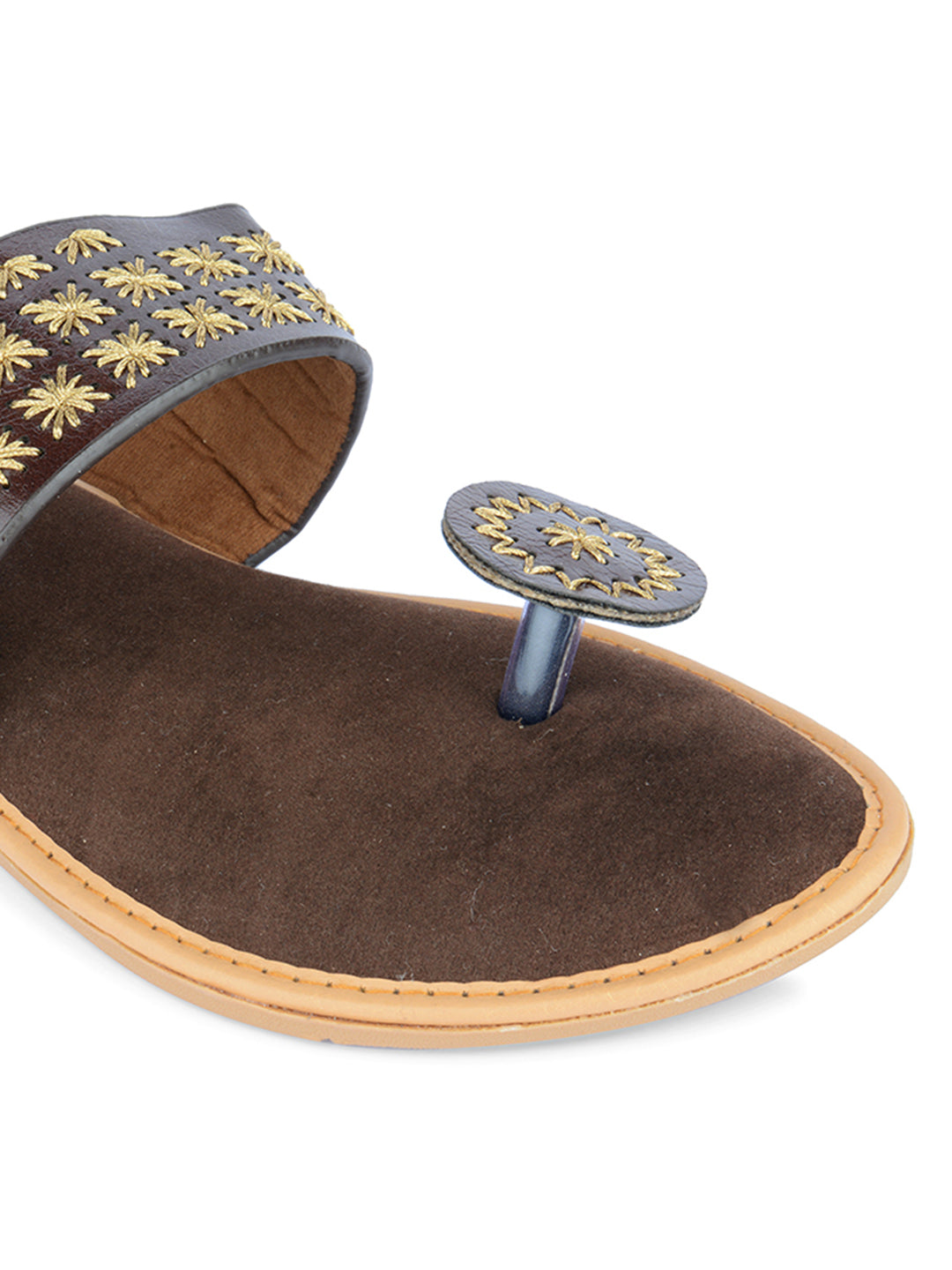 DESI COLOUR Women Brown Ethnic Punjabi Jutti
