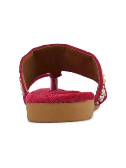 DESI COLOUR Women Pink Ethnic Punjabi Jutti
