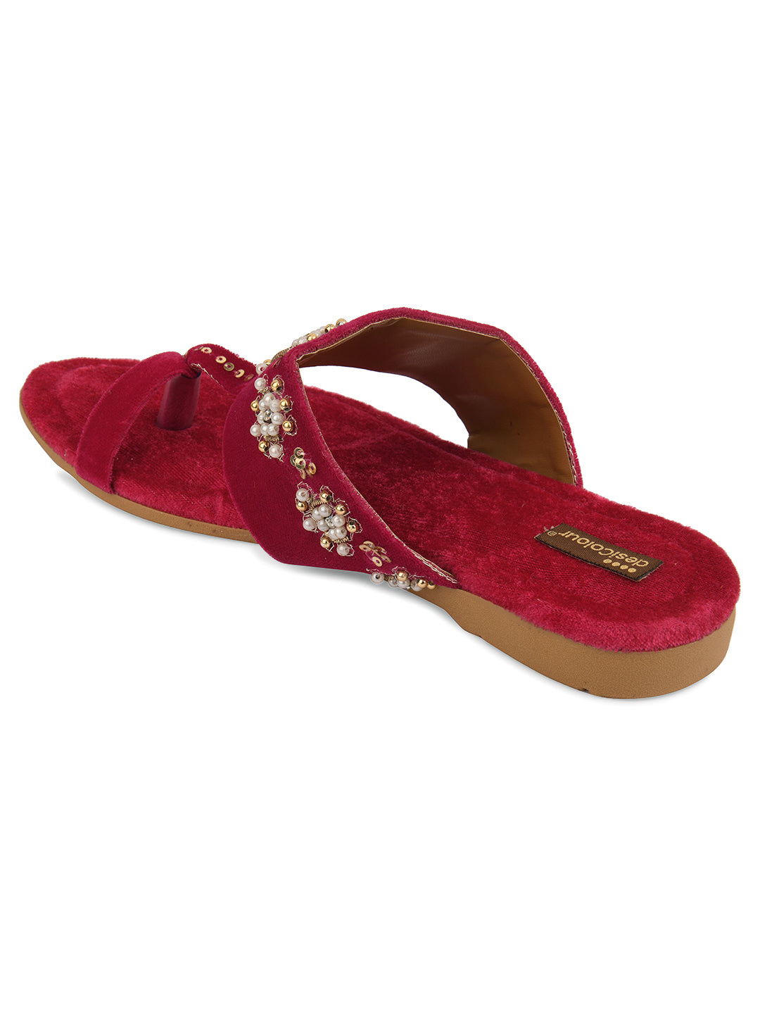 DESI COLOUR Women Pink Ethnic Punjabi Jutti