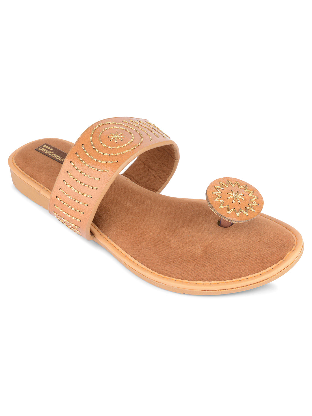 DESI COLOUR Women Tan Ethnic Punjabi Jutti