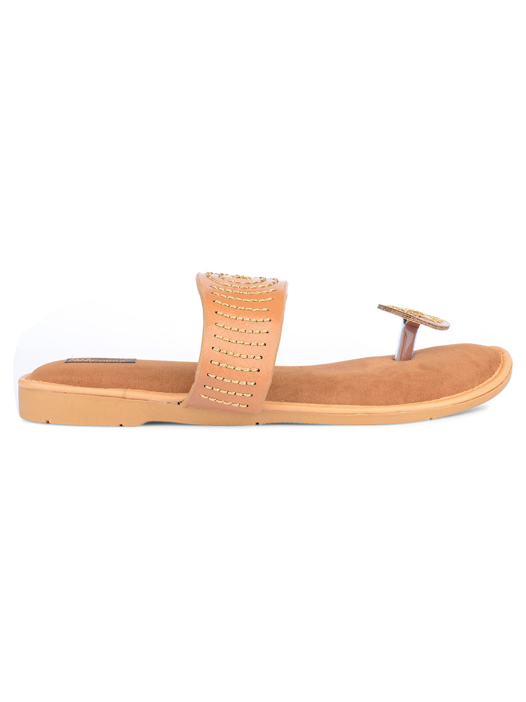 DESI COLOUR Women Tan Ethnic Punjabi Jutti