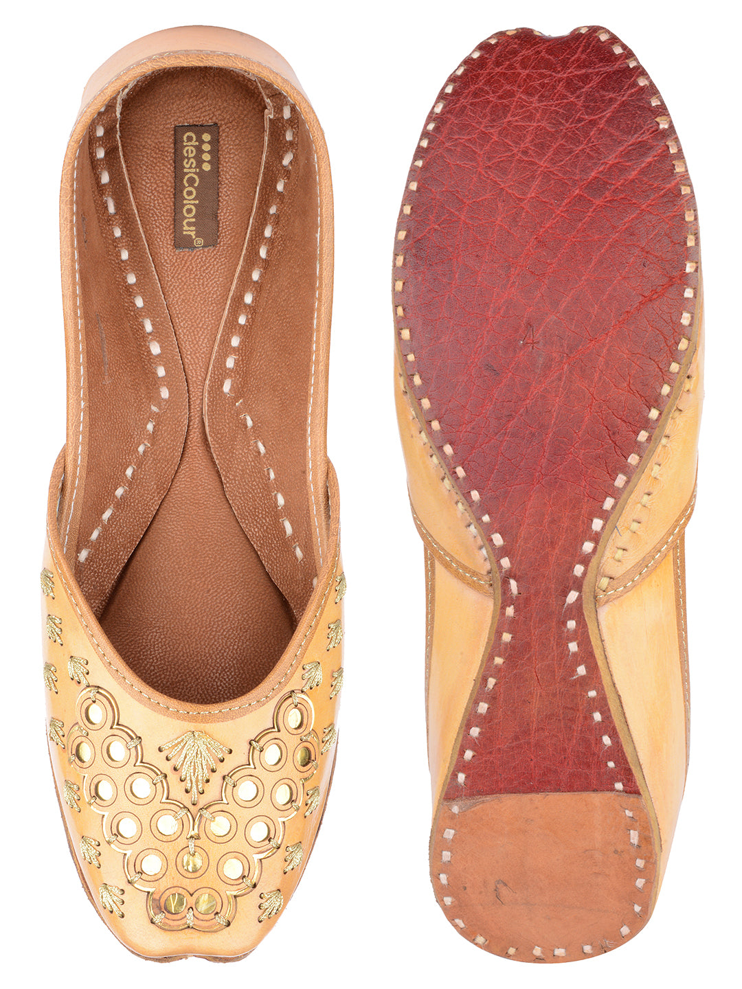 DESI COLOUR Women Tan Ethnic Punjabi Jutti