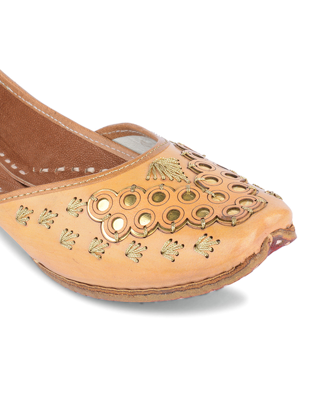 DESI COLOUR Women Tan Ethnic Punjabi Jutti