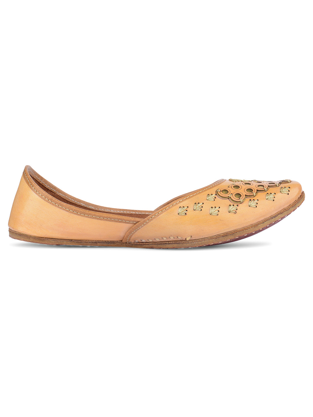DESI COLOUR Women Tan Ethnic Punjabi Jutti