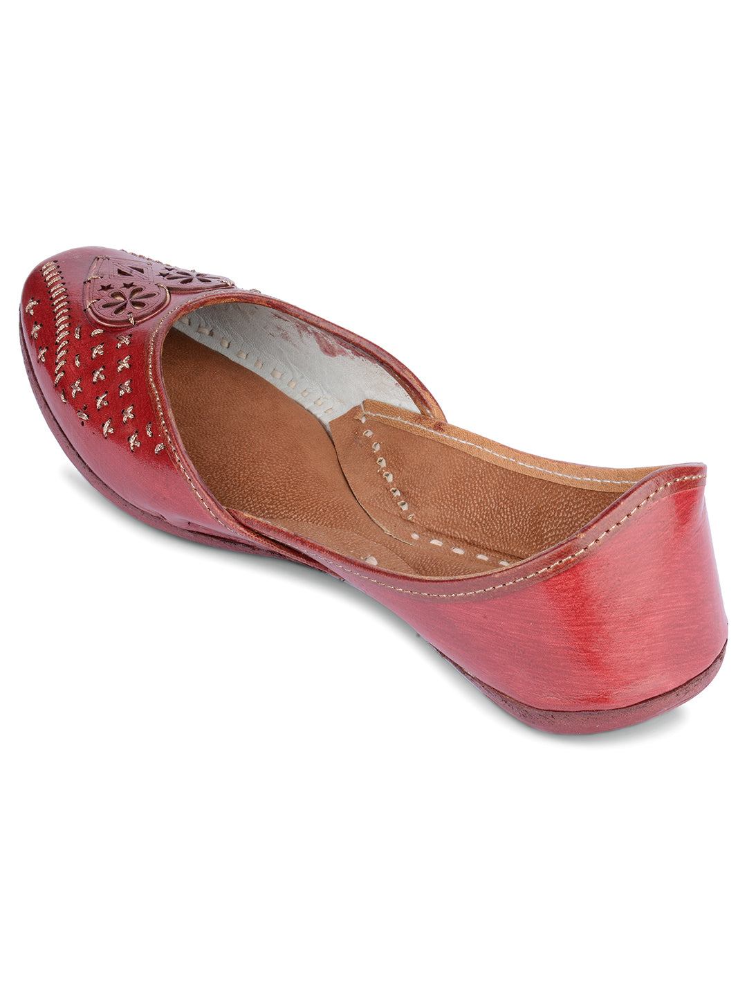 DESI COLOUR Women Maroon Ethnic Punjabi Jutti