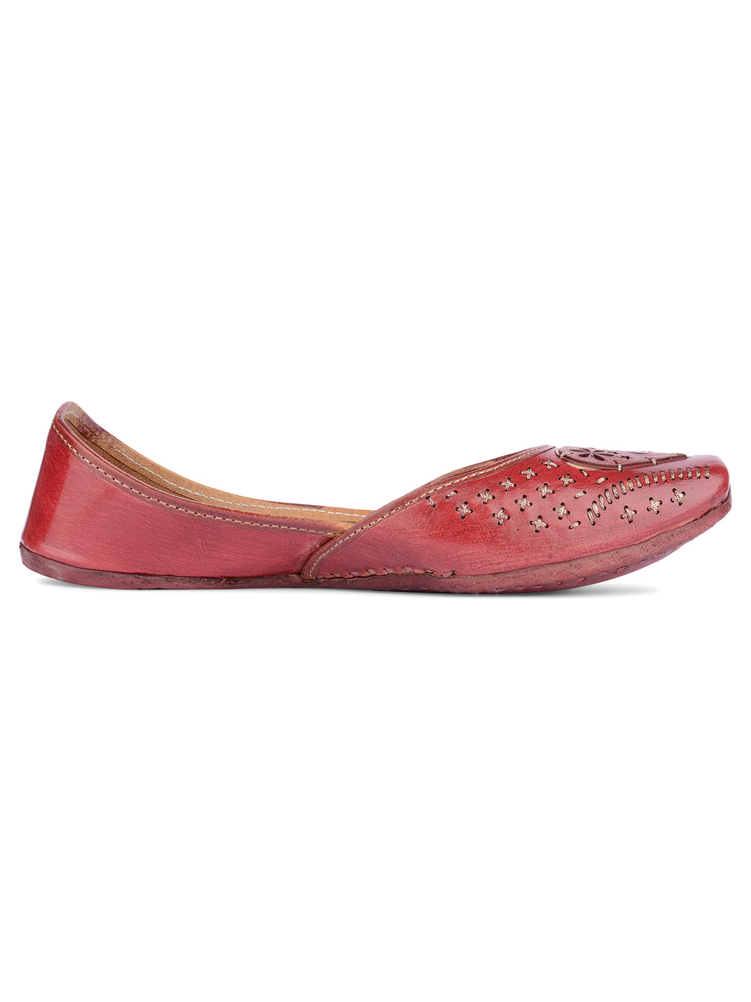 DESI COLOUR Women Maroon Ethnic Punjabi Jutti