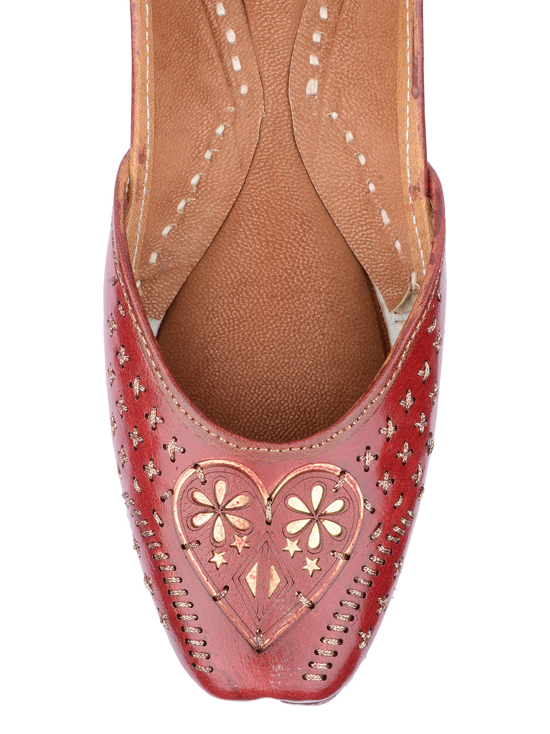 DESI COLOUR Women Maroon Ethnic Punjabi Jutti