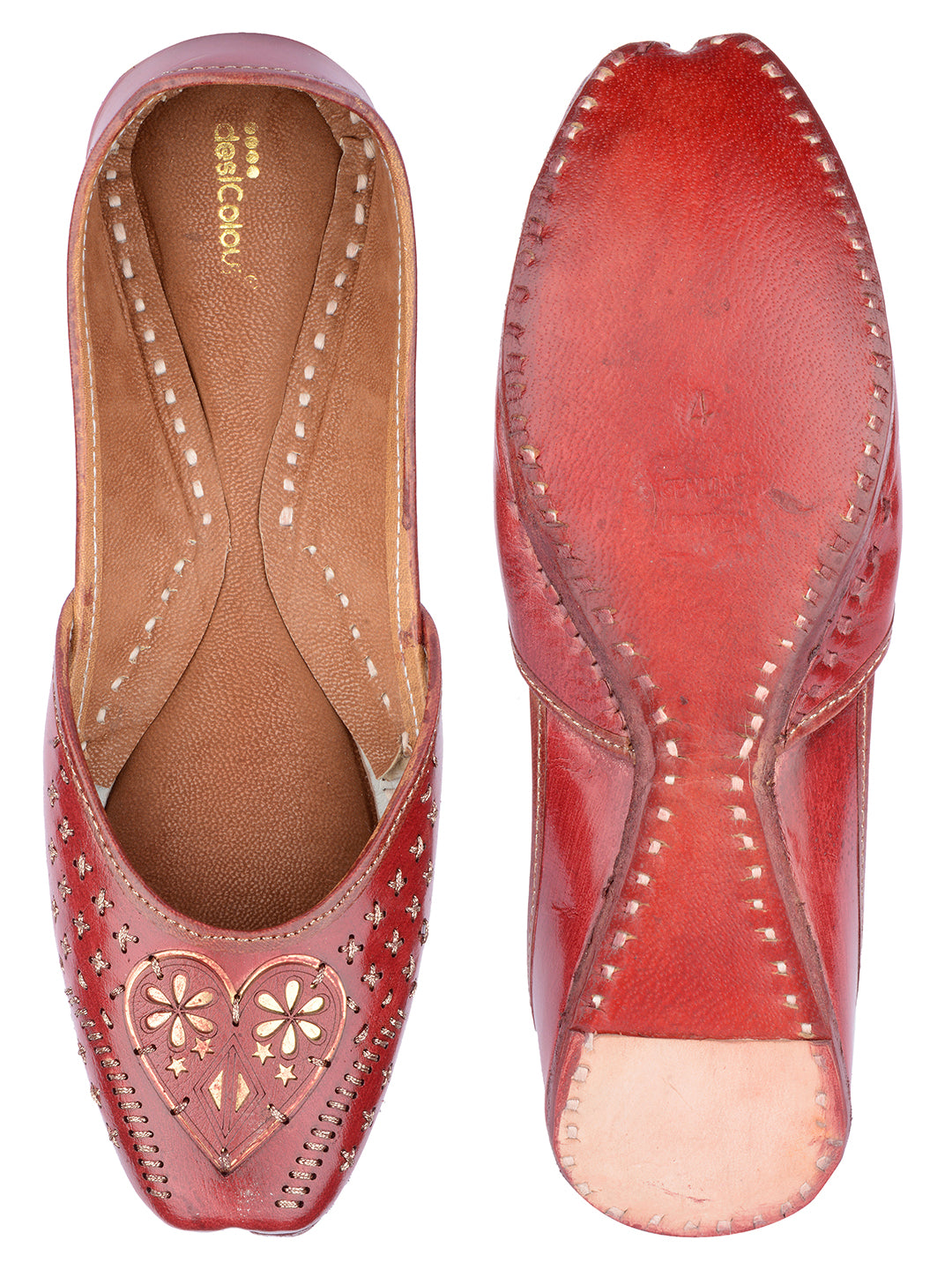 DESI COLOUR Women Maroon Ethnic Punjabi Jutti