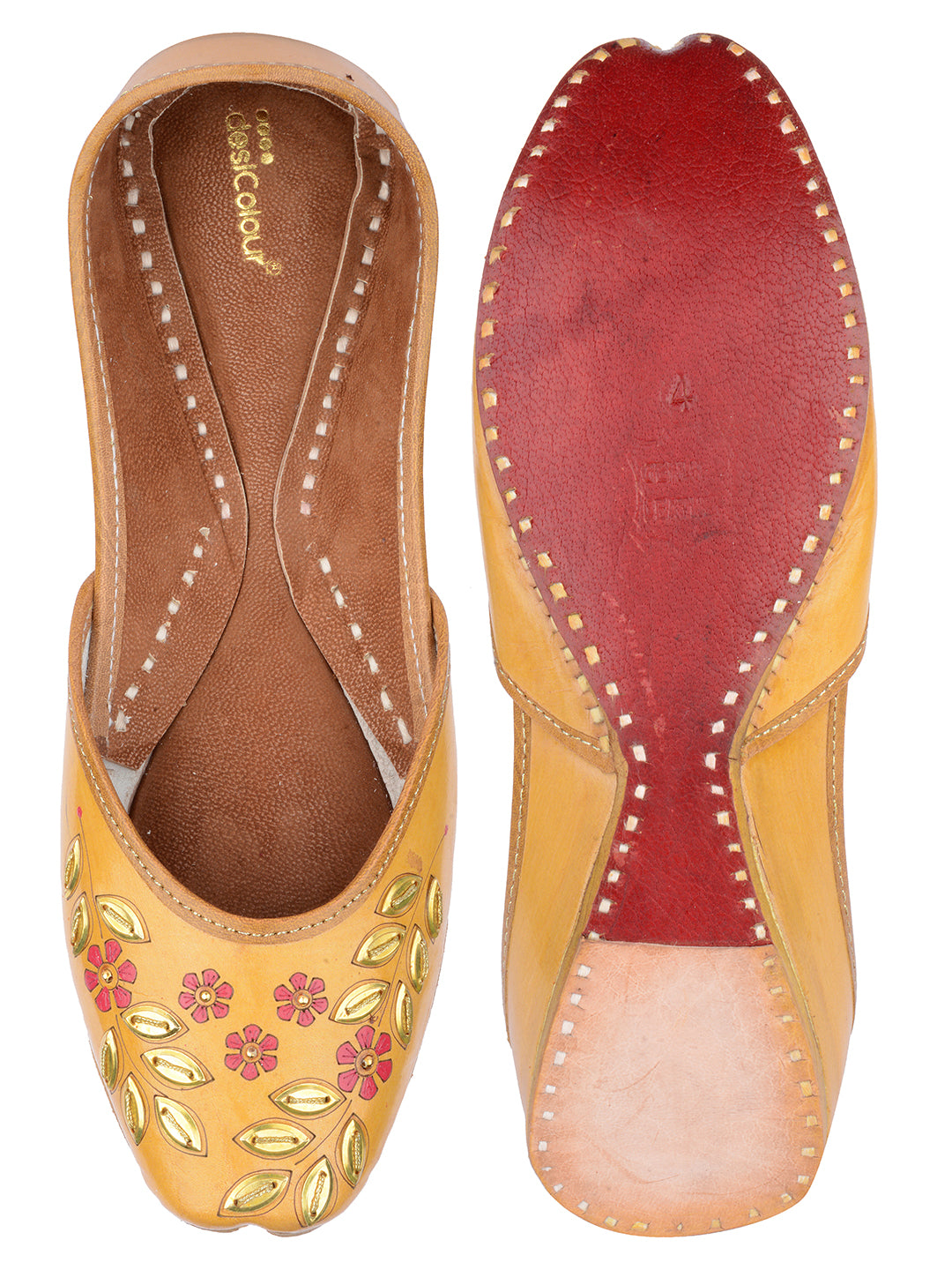 DESI COLOUR Women Tan Ethnic Punjabi Jutti