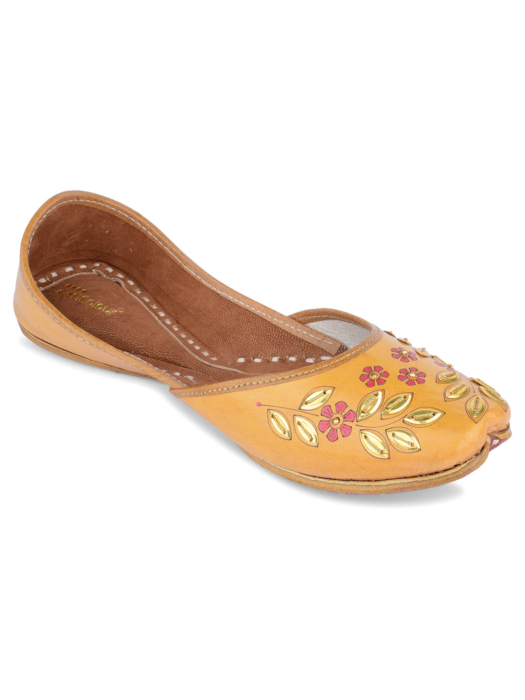 DESI COLOUR Women Tan Ethnic Punjabi Jutti