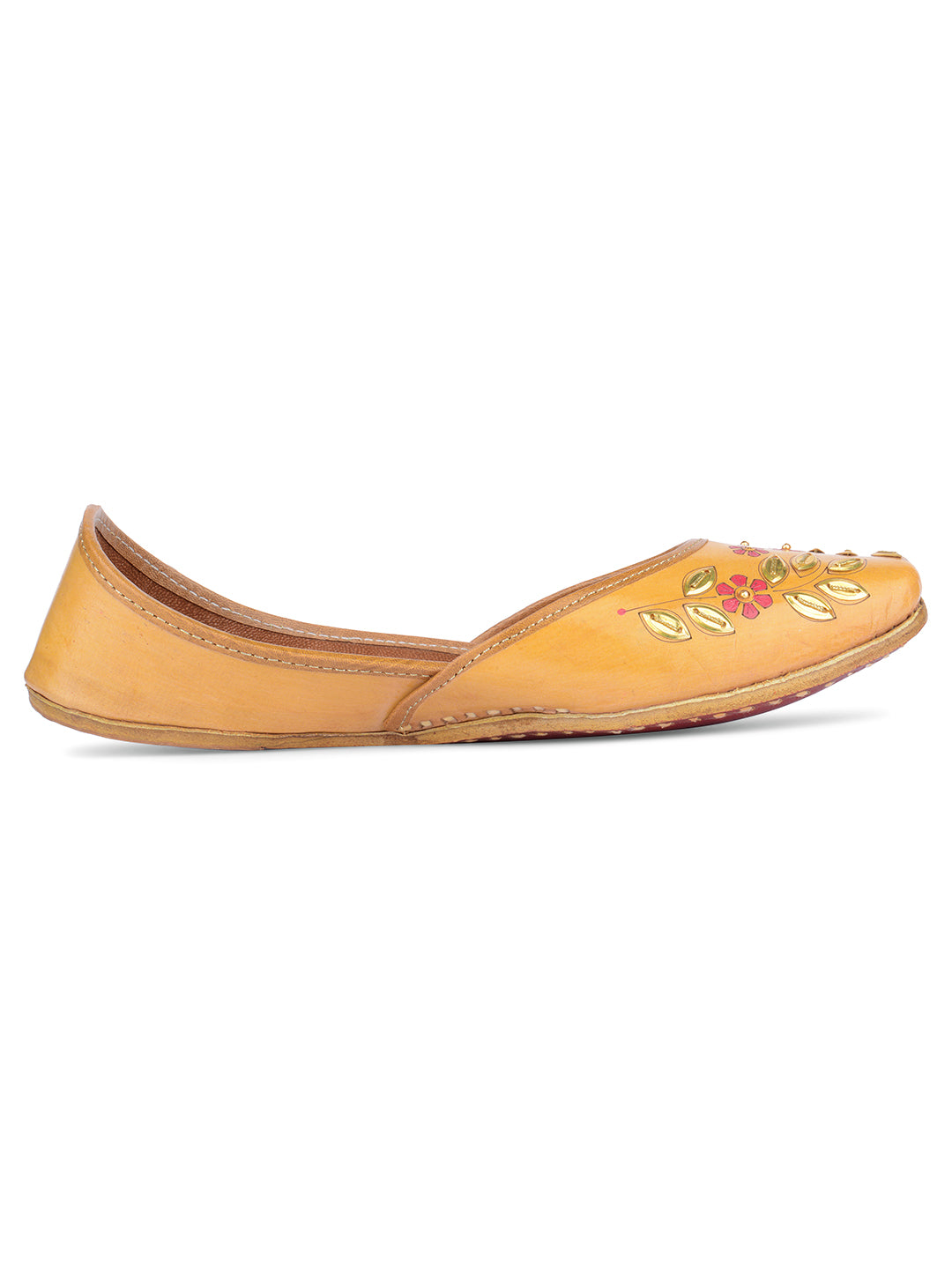 DESI COLOUR Women Tan Ethnic Punjabi Jutti