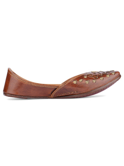 DESI COLOUR Women Brown Ethnic Punjabi Jutti