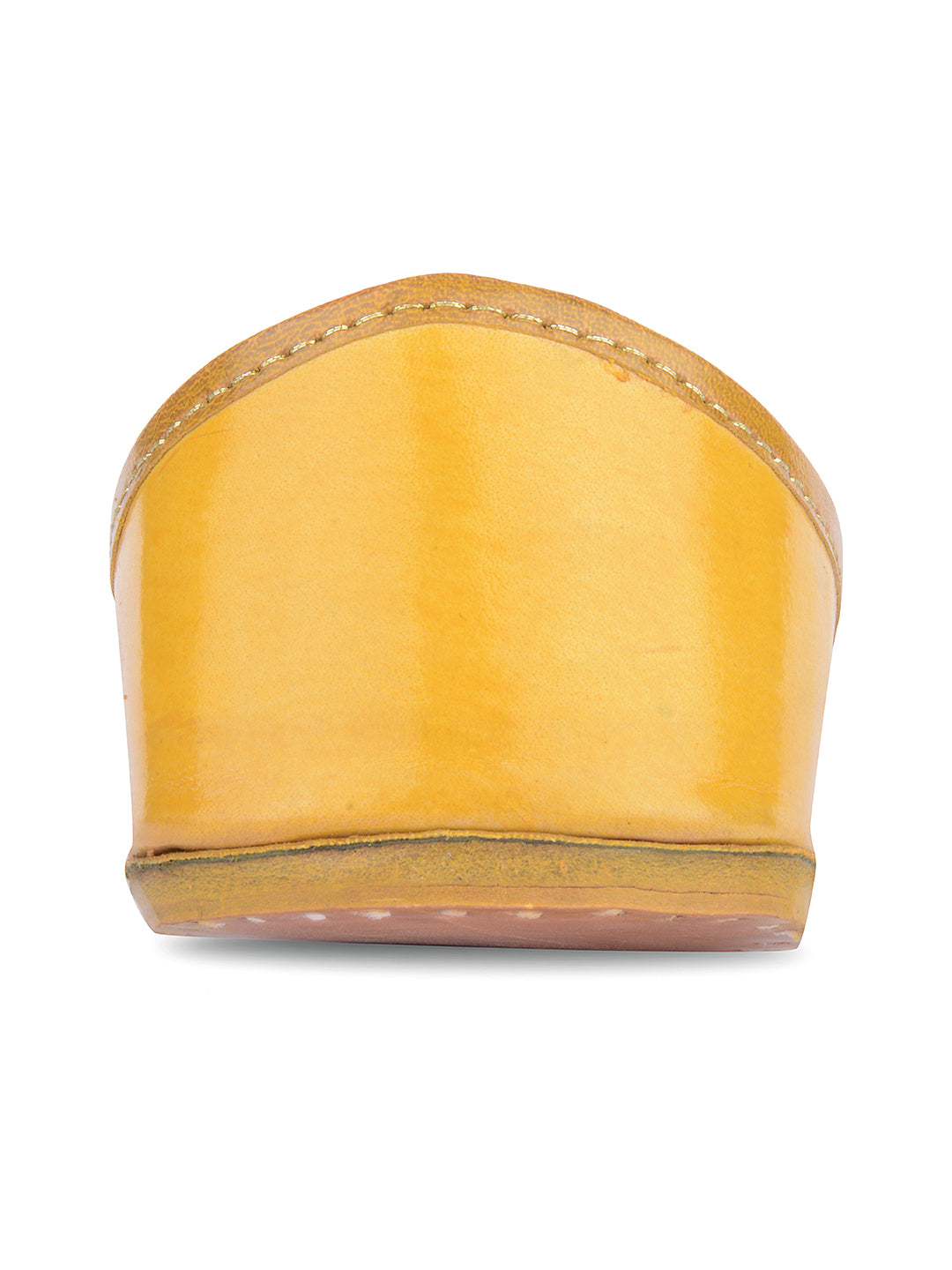 DESI COLOUR Women Yellow Ethnic Punjabi Jutti