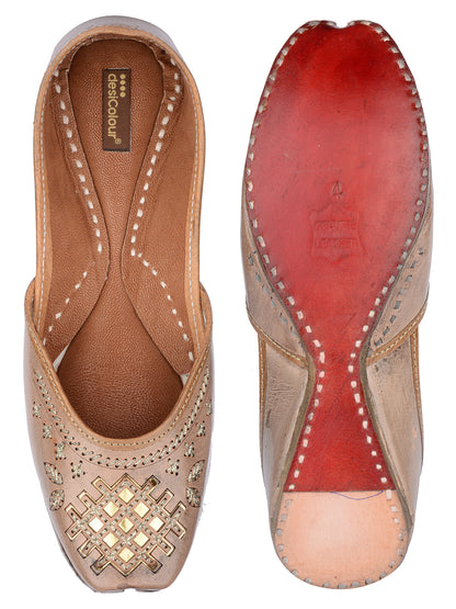 DESI COLOUR Women Nude Ethnic Punjabi Jutti