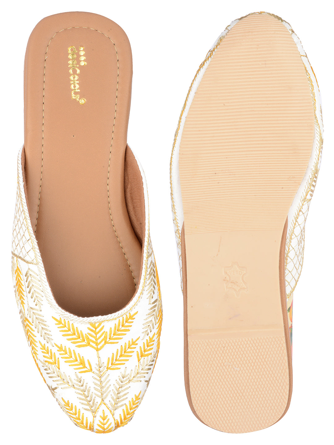 DESI COLOUR Women White Ethnic Punjabi Jutti
