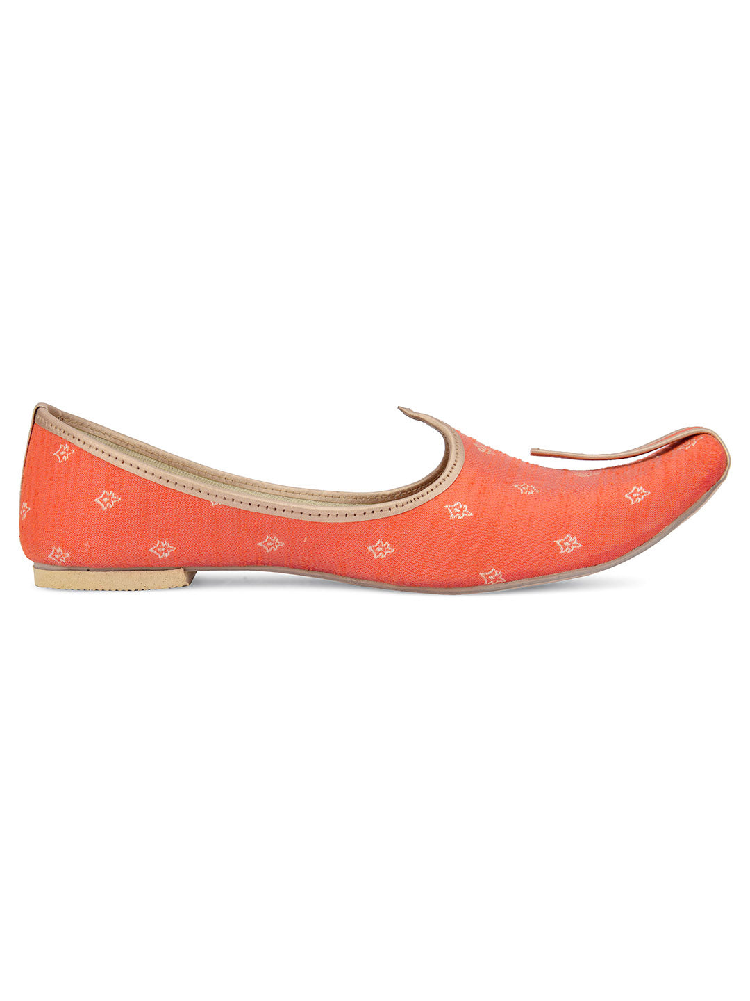 DESI COLOUR Mens Orange Ethnic Footwear/Punjabi Jutti