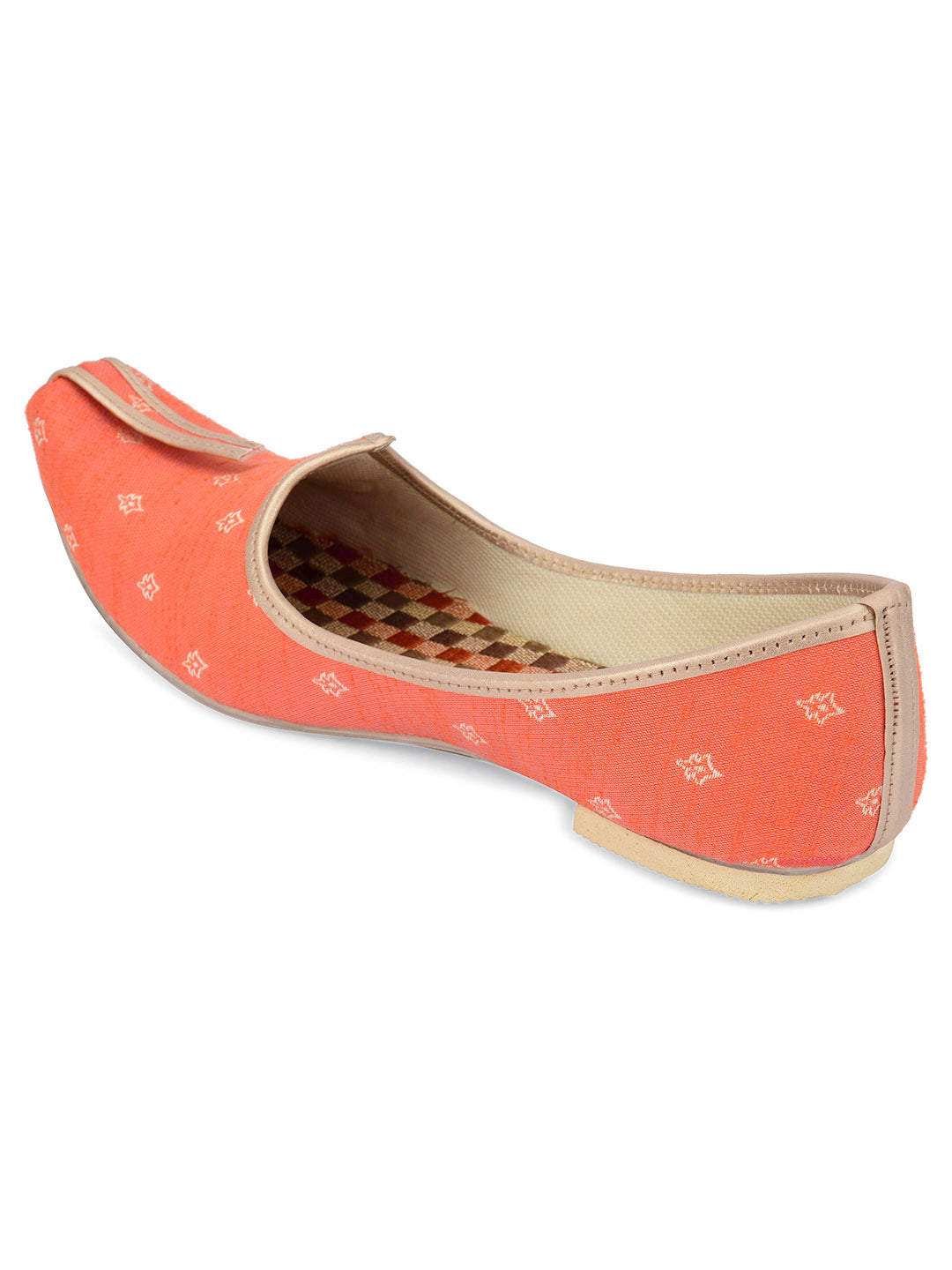 DESI COLOUR Mens Orange Ethnic Footwear/Punjabi Jutti