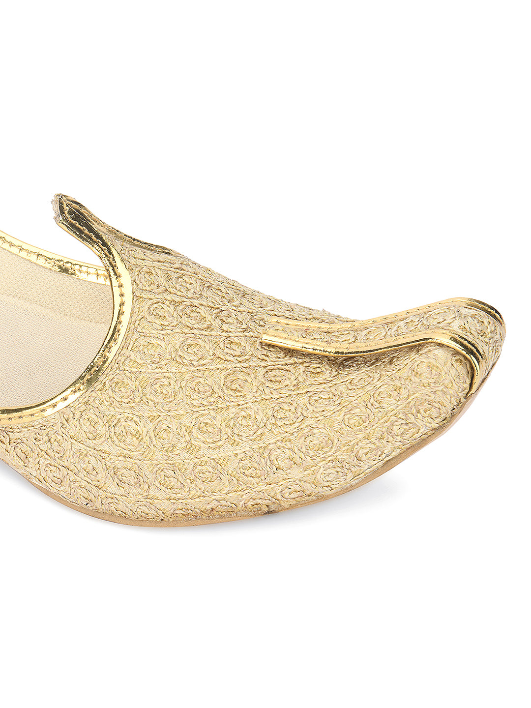 DESI COLOUR Mens Gold Ethnic Footwear/Punjabi Jutti