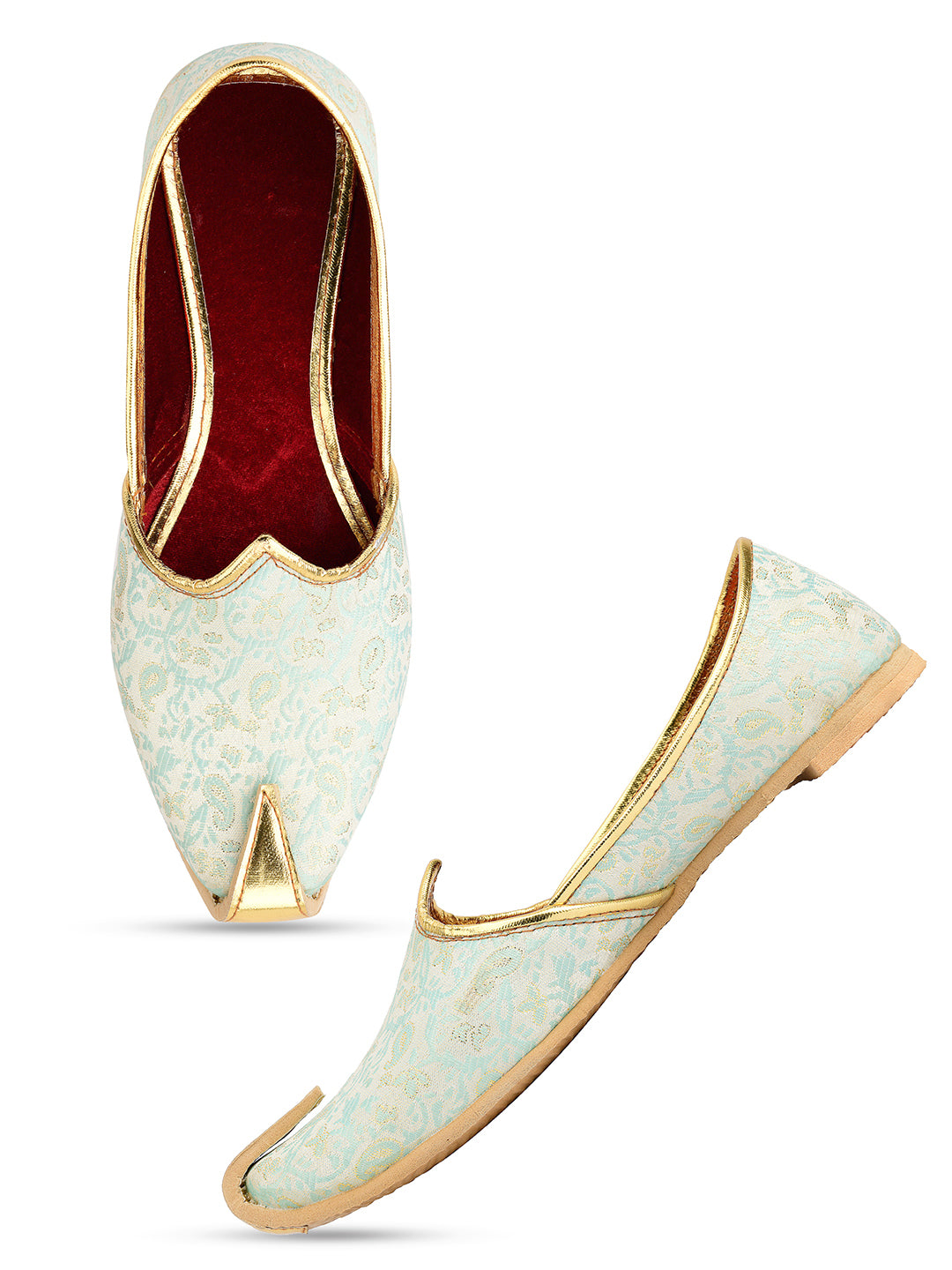 DESI COLOUR Mens Gold Ethnic Footwear/Punjabi Jutti